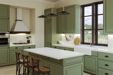 green cabinets with stainless steel appliances|modern green kitchen walls.